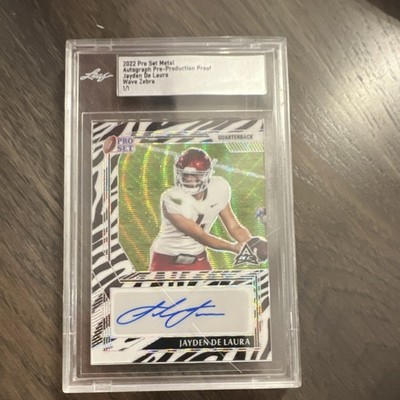Leaf Pro Set Draft Wave Zebra Autograph Proof Jayden De Laura Football