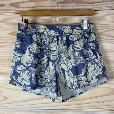 Gap Fit Shorts Womens Medium Running Blue Floral Lined Beach Gym
