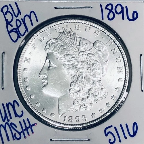 1896 BU UNCIRCULATED MORGAN SILVER DOLLAR AUTHENTIC U.S. MINT FREE SHIPPING 5116