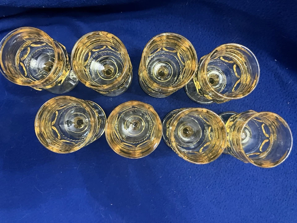 Cantidad 8 - Copas pequeñas amarillas vintage Indiana Glass King’s Crown con huella digital Foto 4 de 4