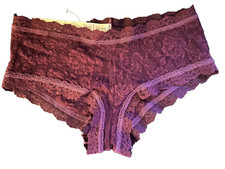 NEW  34 HANKY PANKY SIGNATURE LACE BOYSHORTS PLUM SZ XS