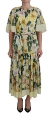 Dolce & Gabbana Multicolor Silk Floral Print Long Maxi Women's Dress Authentic