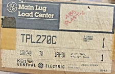 GE TPL270C Main Lug Load Center 70A 120/240V 2-Space Type 1, NEW
