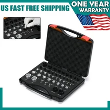 44Pcs Inch & Metric Set Nut & Bolt Thread Checker Identifier Thread Gauges w/Box