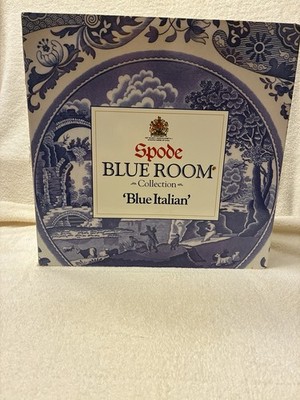 Vintage SPODE Blue Italian 5 Piece Place Setting New In Box Made In England