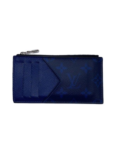 LOUIS VUITTON Coin Case Card Holder Tigerama NVY PVC BLU Men's Used