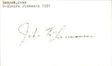 John Lammon Signed 3x5 Index Card Cut Pioneers Autograph Den