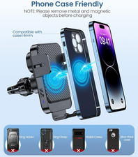 Wireless Car Charger, 15W Fast Charging Auto-Clamping Car Mount Universal Ha...
