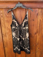 Free People Black Lace Baby Doll Mini Dress Size 0 NWT