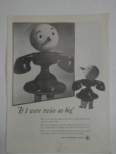 Magazine Ad* - 1942 - AT&T / Bell System - World War II - If I were twice as big