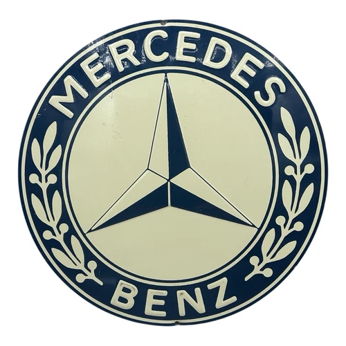 Vintage Style Mercedes Benz Blue & Cream Metal Quality Sign Garage Man Cave