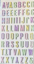 1 Sheet Pastel Puffy ABC Alphabet Letters Stickers Planner Craft Scrapbook
