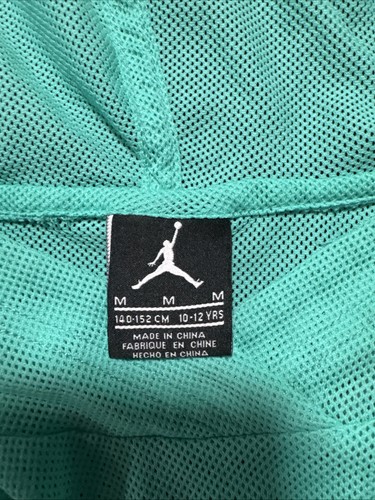 Air Jordan Girls Tank Top XL Sleeveless Mesh Hoodie Retro Teal Green Turquoise - Picture 2 of 3