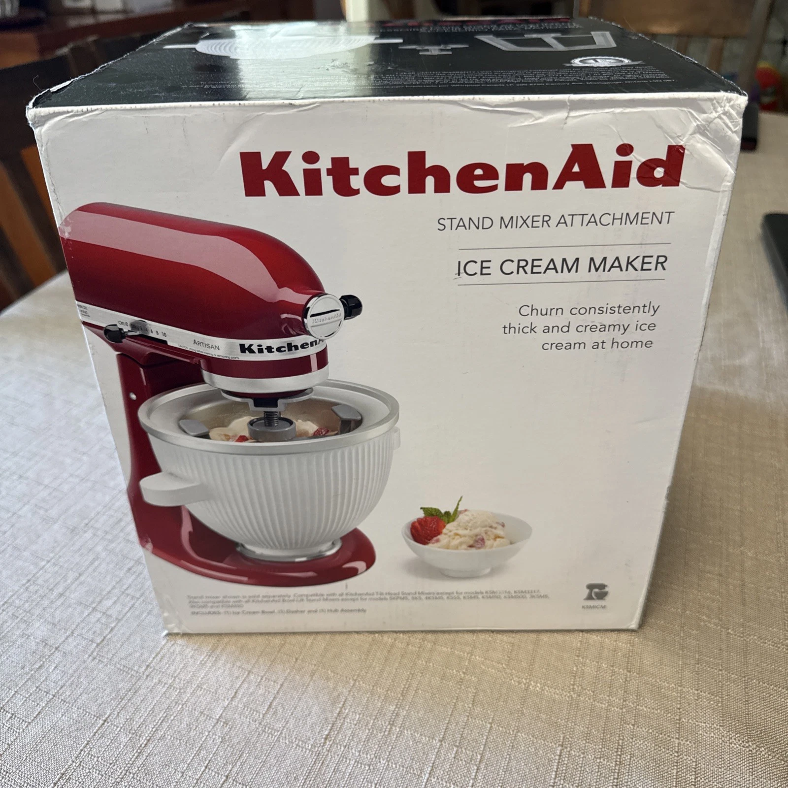 Kitchenaid Stand Mixer Ice Cream Maker Attachment NIB Dessert Bowl Freezer