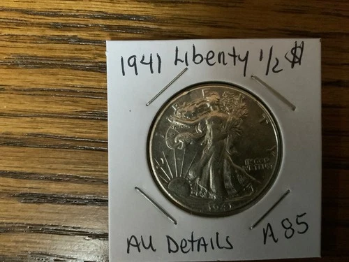 1941. Walking Liberty Half Dollar high grade AU details A85