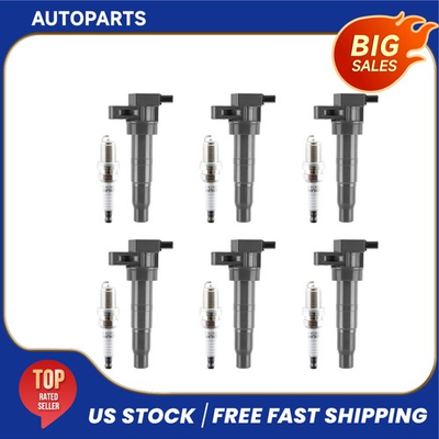 #ad 6 Ignition Coil amp; 6 Iridium Spark Plug For Kia Sedona Sorento Hyundai Santa Fe $47.69