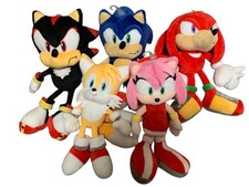 Sonic The Hedgehog Plush Doll Set of 5 TAGGED Authentic Sega