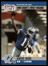 1990 Pro Set Andre Ware Rookie Detroit Lions #675