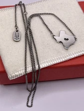 RARE James Avery Retired Deep In the Heart Of Texas Necklace 21” 1st Gen