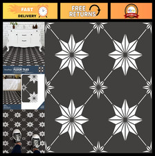 Peel Stick Black Floor Tiles - Rigel Design, Easy DIY Installation, 20-Pack