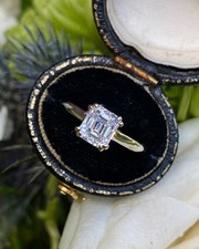Asscher Cut Diamond Solitaire Engagement Ring 18ct White Gold 1.51ct