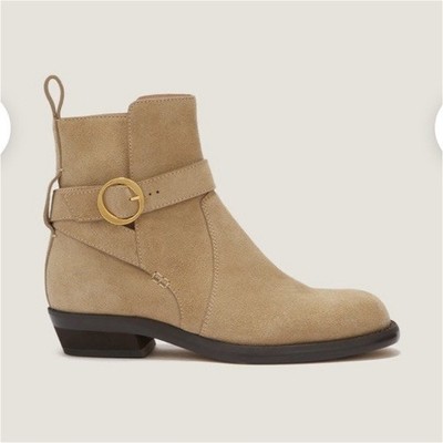 ODISSI Ornella Bootie Beige Suede Ankle Bootie Buckle 37.5