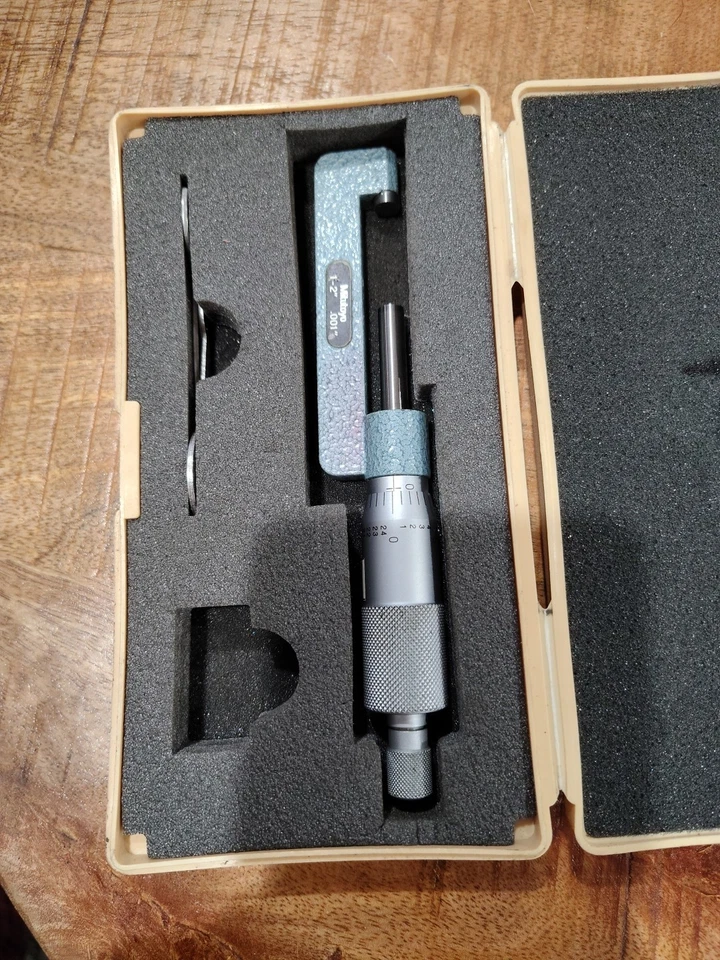 MITUTOYO' MICRÓMETRO BUJE 1-2" Nº 147-352 En Muy Buen Estado Foto 3 de 4