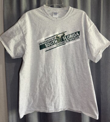 USF University Of South Florida Sarasota Manatee Shirt Gildan XL Gray Bulls