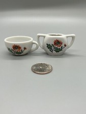 Vintage Japan Mini Tea Cup and Vase Miniature Tiny 3/4  Dollhouse