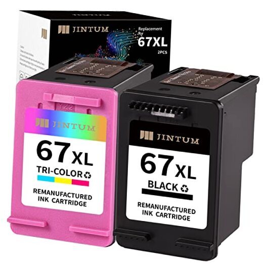 Remanufactured Ink Cartridges Replacement for HP Ink 67 67XL for 2755e 2700-image