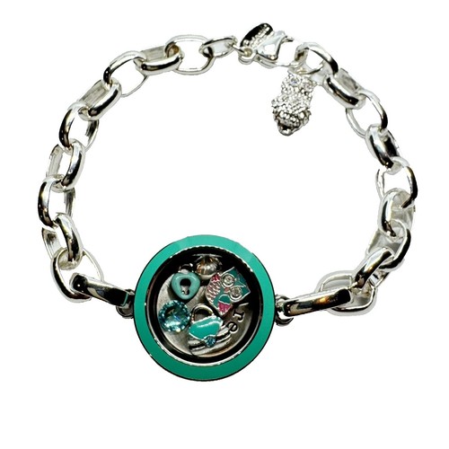 Origami Owl bracelet (apples and pumpkin charms). Origami Owl FALL 3 CHARM SET: BARREL OF APPLES, RED WAGON  main image 4