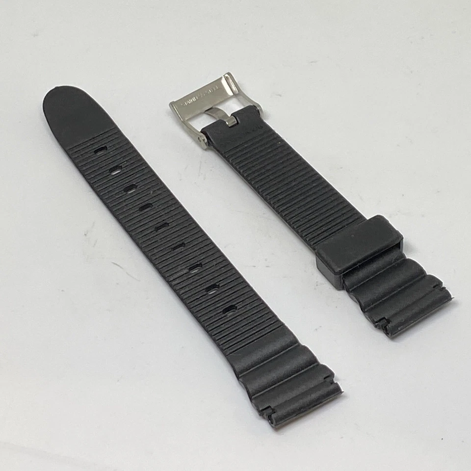 Pulseira de relógio de borracha vintage estilo triatlo Timex genuína 15 mm nova na caixa - Imagem 3 de 4