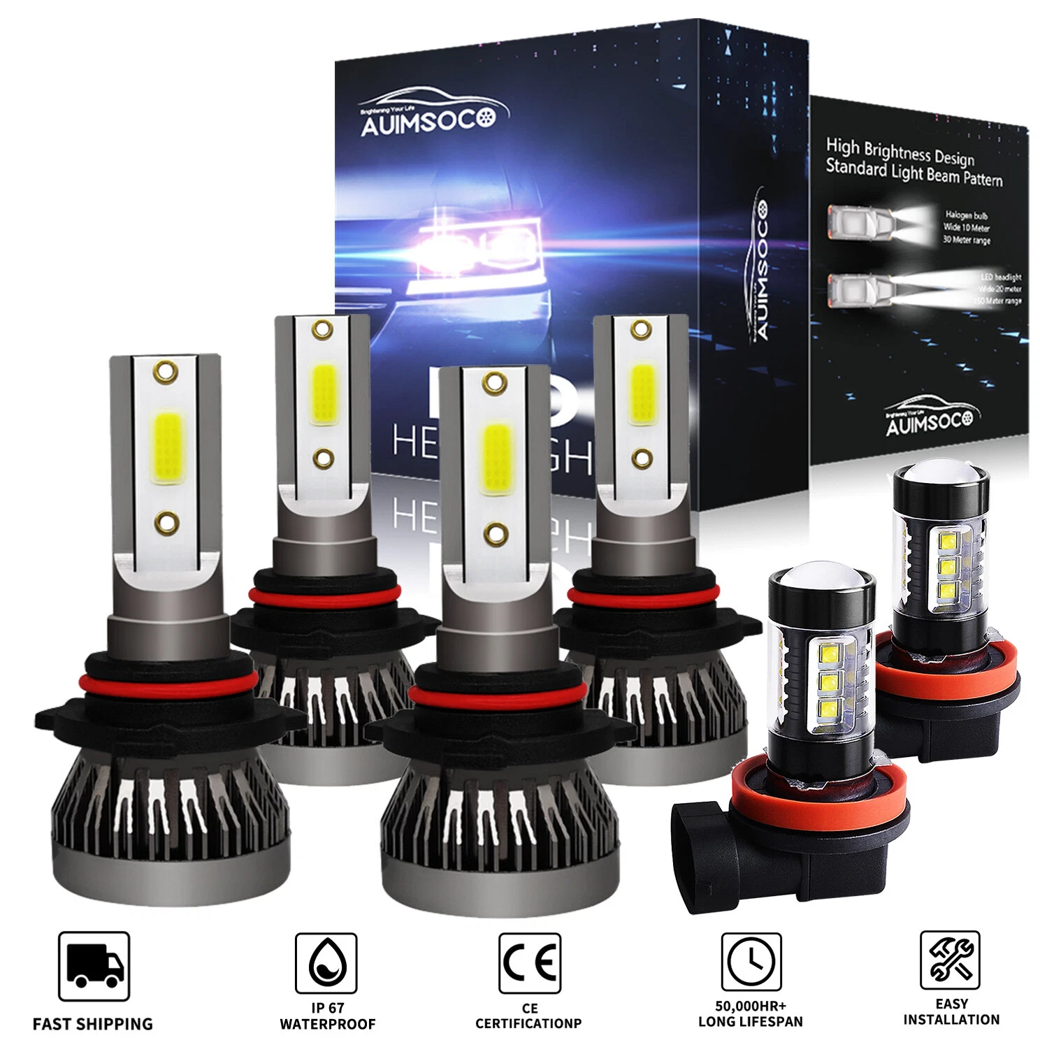 For Toyota Corolla 2009-2016 6x LED Headlight High Low+Fog Light Bulbs Combo Kit
Opens in a new wind