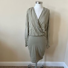 James Perse Tan Faux Wrap Dress 26093