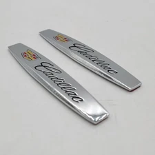 2PCS For CADILLAC Chrome Metal Side Rear Car Sticker Fender Emblem Badge 3D New