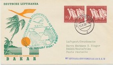 BUNDESREPUBLIK 1956 10 Jahre Vertreibung MeF auf Erstflug HAMBURG - DAKAR