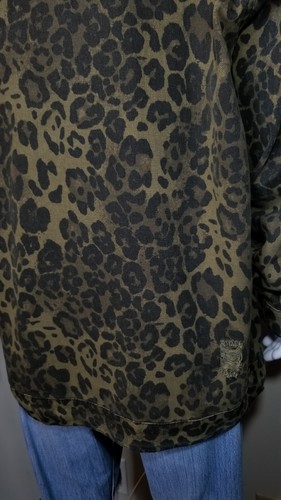 Unisex Oversized Retro Y2K 90's Party Rock Leopard Print Denim Trucker Jacket - Picture 20 of 24