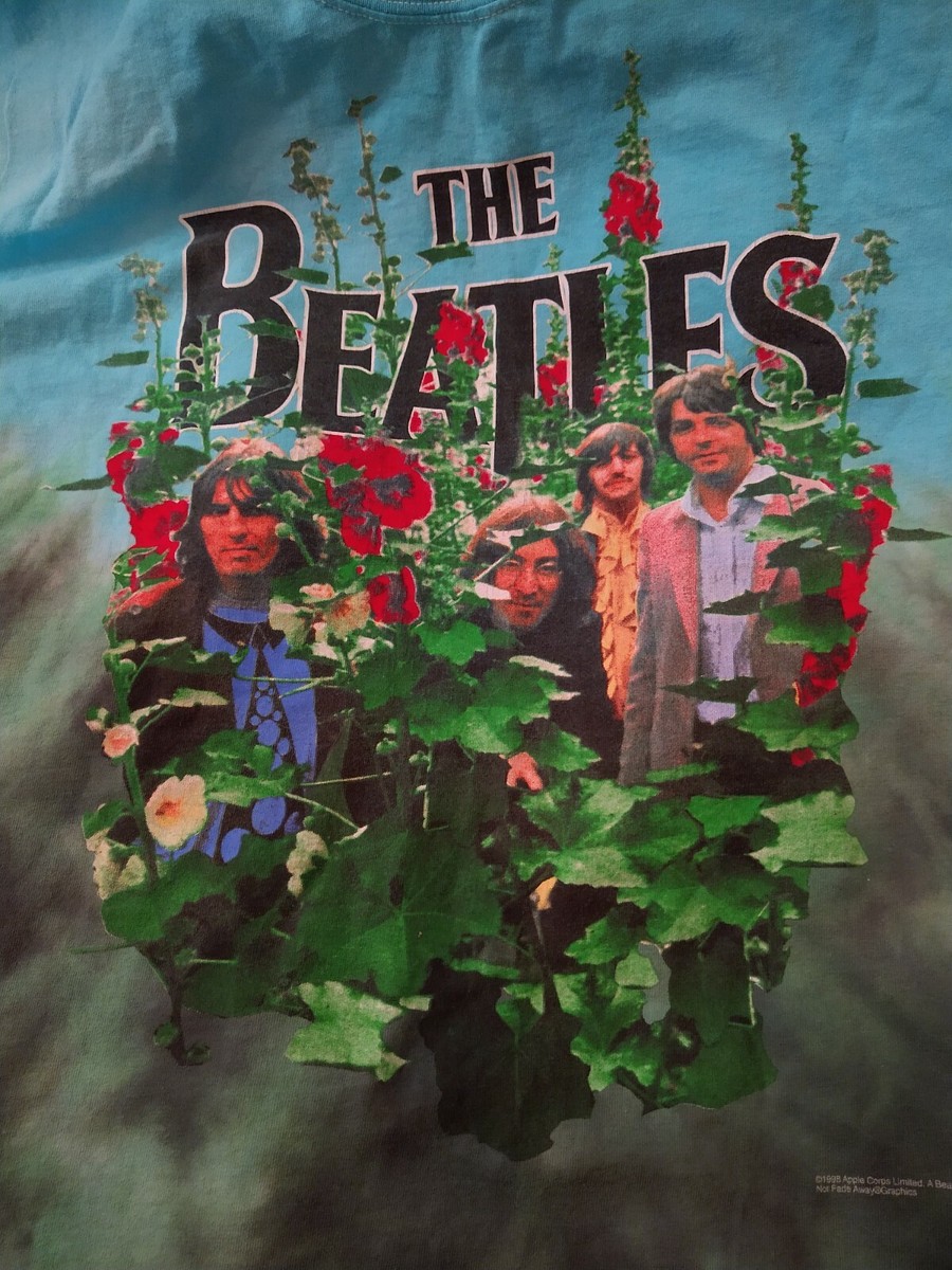 Vintage 90s The Beatles Garden Tie Dye T-shirt Blue Green Vintage 90s The Beatles Garden Tie Dye T-shirt Blue Green