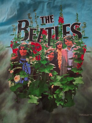 Vintage 90s The Beatles Garden Tie Dye T-shirt Blue Green Vintage 90s The Beatles Garden Tie Dye T-shirt Blue Green