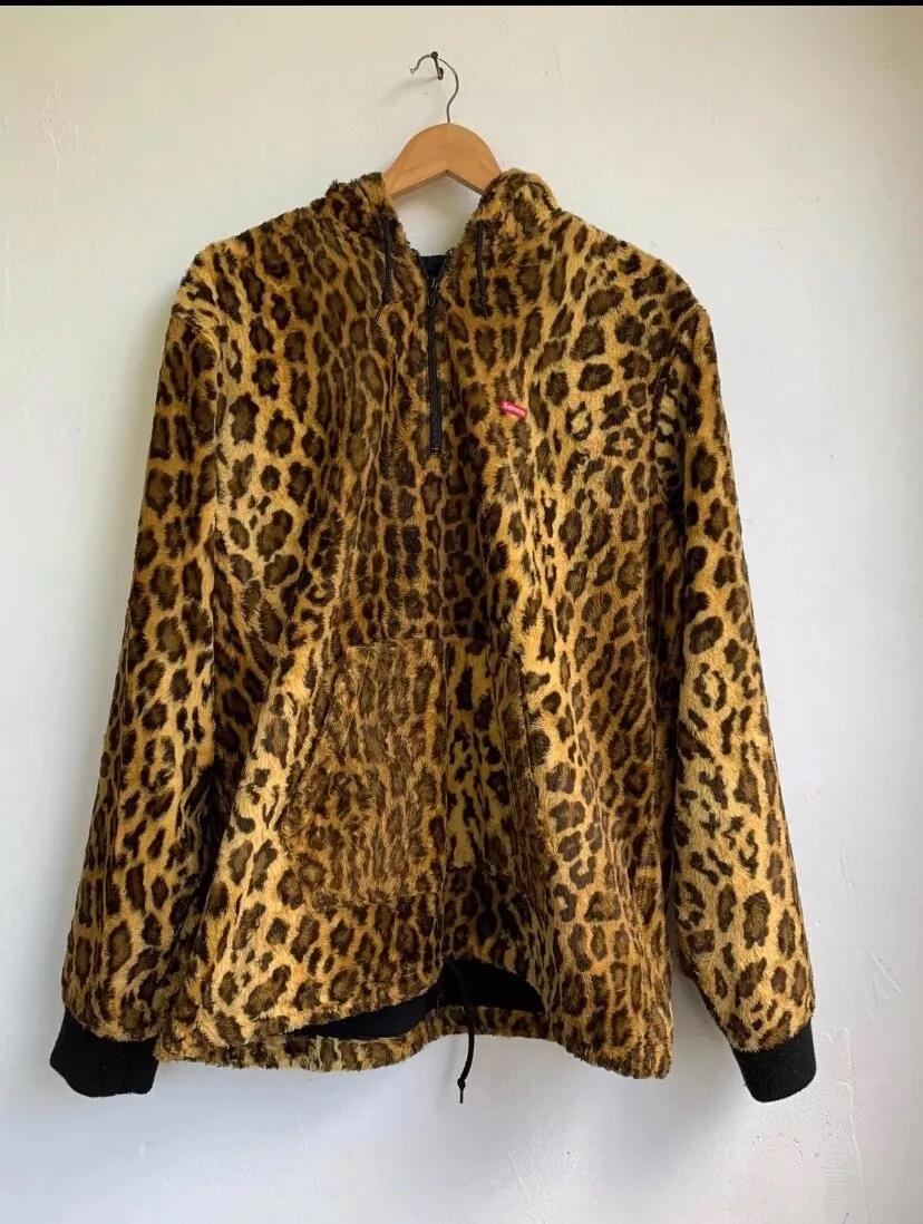 Rare veste fourrure supreme léopard spot FW14 2014 L authentique très bon état