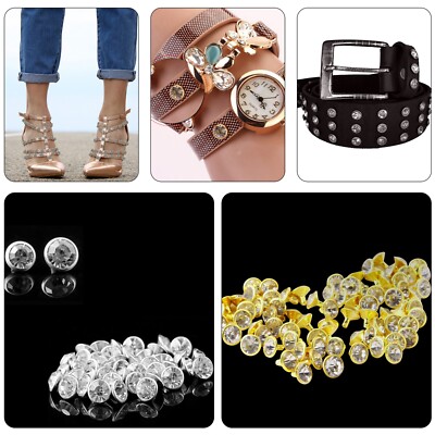 Diamant Kristall Nieten Gold Silber Ohrstecker Taschen Handtasche Schuhe Dekor Handwerk 8 mm 10 mm
