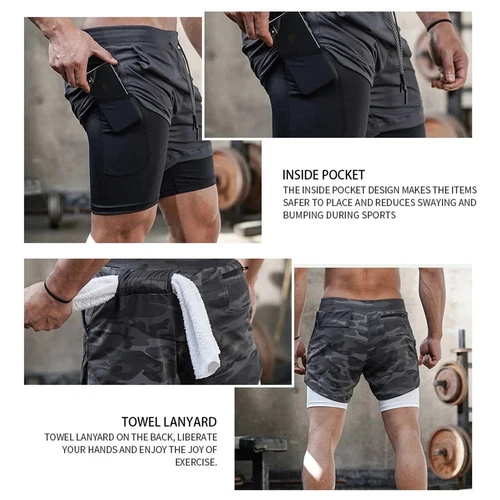 Men's Sports Training Running Bodybuilding Workout Fitness Shorts Gym Pants Run - Picture 4 of 23
