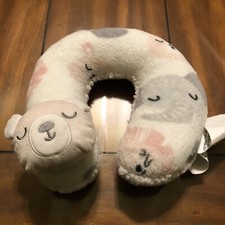 sl home fashions pink plush bear infant neck support travel pillow
