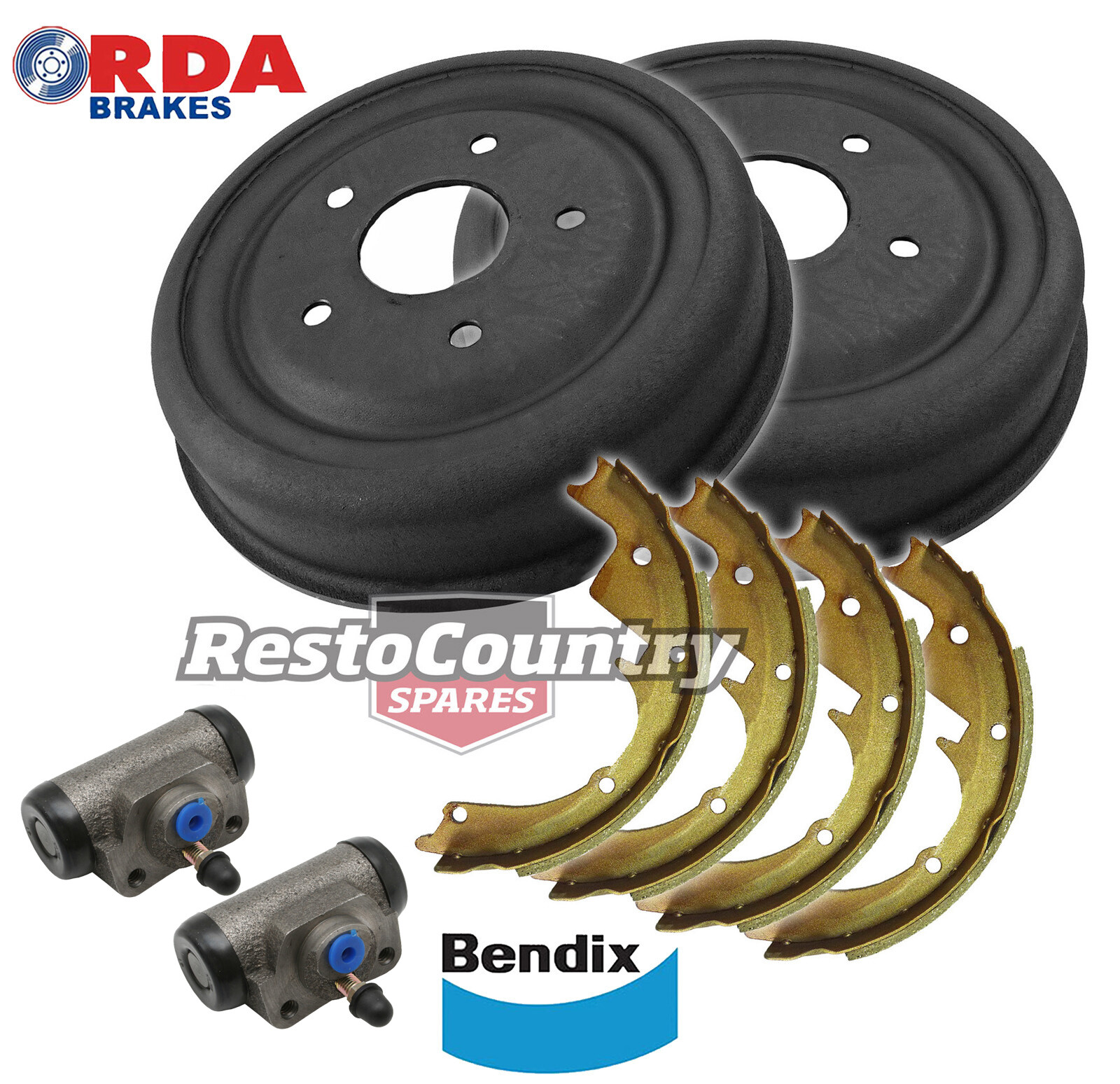 Holden Rear Brake DRUM + Bendix Shoe + Cylinder Set EJ EH HD HR wheel
