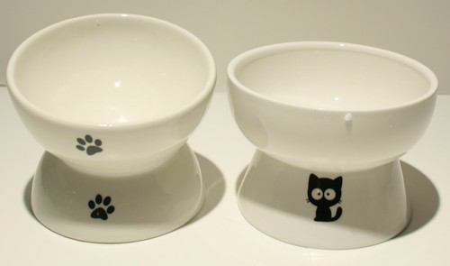 FOREYY Cat Food and Water Bowl Set Raised Elevated