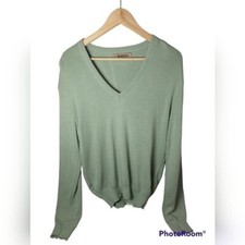 NWT Jantzen Made In USA Acrylic Green V Neck Sweater, tall size L men's