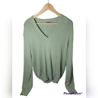 NWT Jantzen Made In USA Acrylic Green V Neck Sweater, tall size L men's