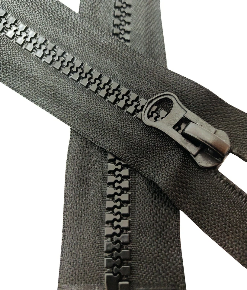 Strong CHUNKY Zip Size #8 Black Heavy Duty Fastener Single Slider Open End UK - Image 2 of 2