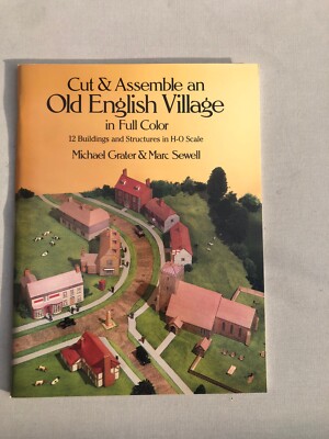 Vintage Dover Publikationen 1986 HO Maßstab Zuschneiden & Zusammenbauen Old English Village Sehr guter Zustand