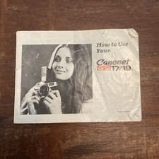 ORIGINAL CANON CANONET G-III 17/19 35mm CAMERA MANUAL - EXC   Cond.